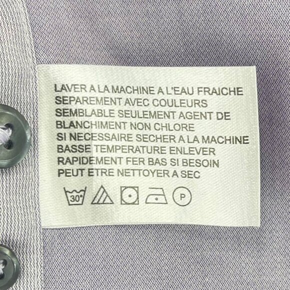 Leo Chevalier Men’s Dress Shirt Lavender Striped Button Up Size 17 (34/35) - Picture 10 of 10